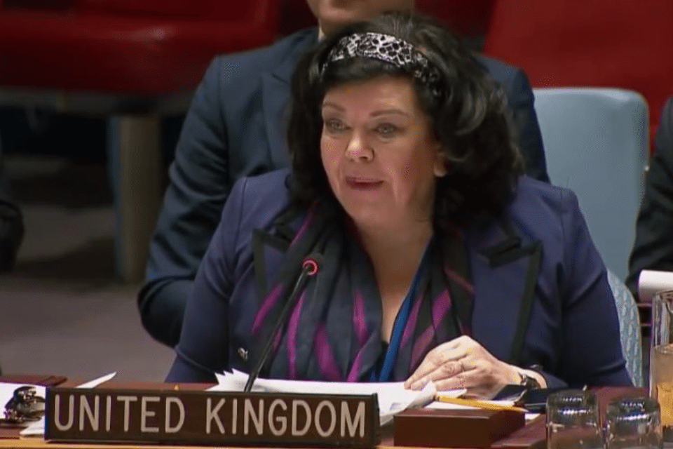 Karen Pierce speaking at UN Security Council 