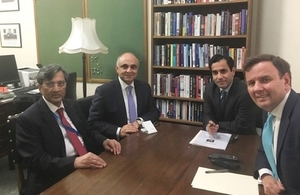 Picture of Greg Hands and Muhammad Pervaiz Malik during their meeting in London.