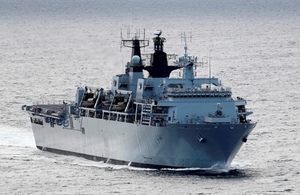 The British Royal Navy ship HMS Albion