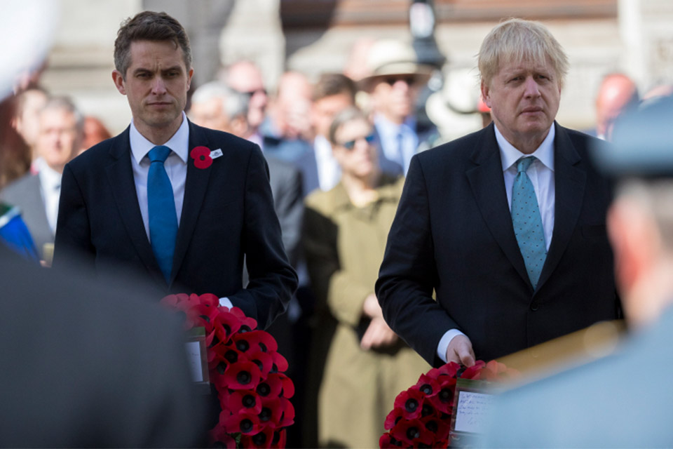 The Defence Secretary and Foreign Secretary lay wreaths