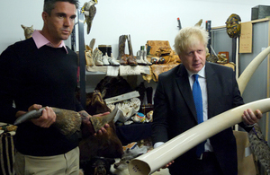 Foreign Secretary Boris Johnson with Kevin Pieterson