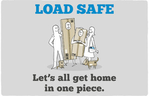 Cartoon image of a family in cardboard boxes