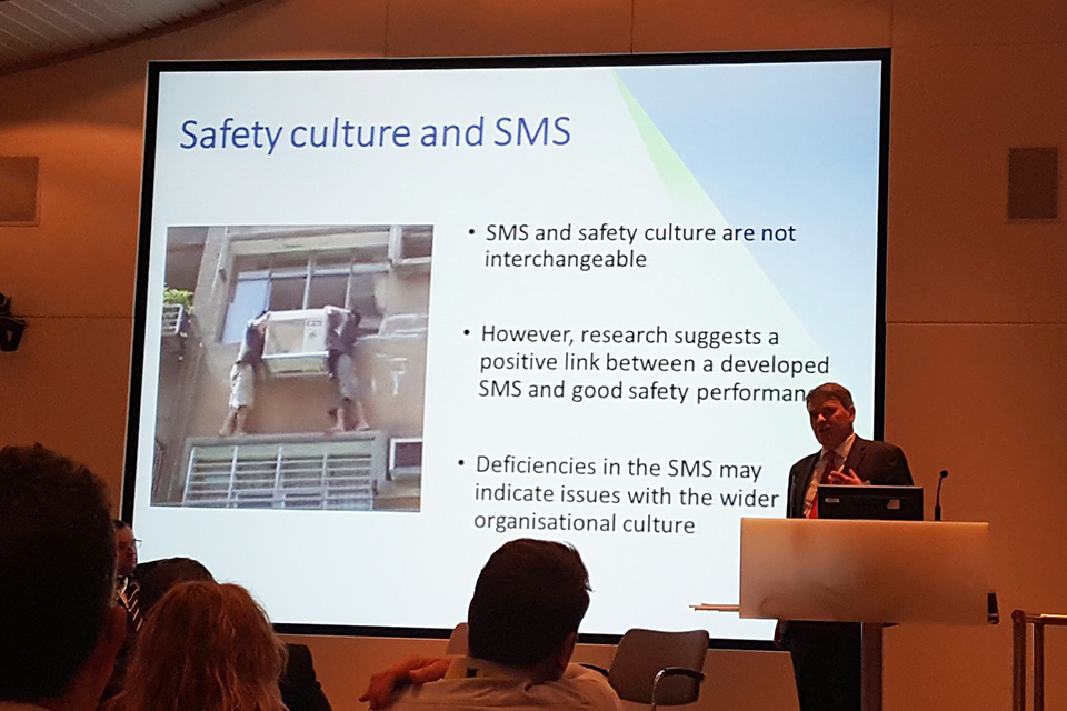 Simon French, RAIB's Chief Inspector talking about Safety culture and SMS at the Rail accident investigators’ good practice seminar