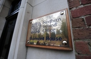 Northern Ireland Office brass plate, Stormont House