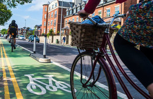 Cyclists riding on cycle lane.