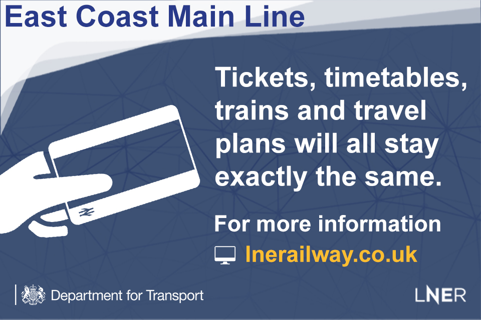 London North Eastern Railway tickets, timetables, trains and travel plans will all stay exactly the same.