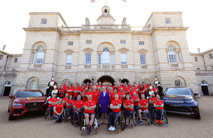 The Prime Minister, Theresa May, with the team of 72 competitors selected to represent the UK at the Invictus Games in Sydney 2018.