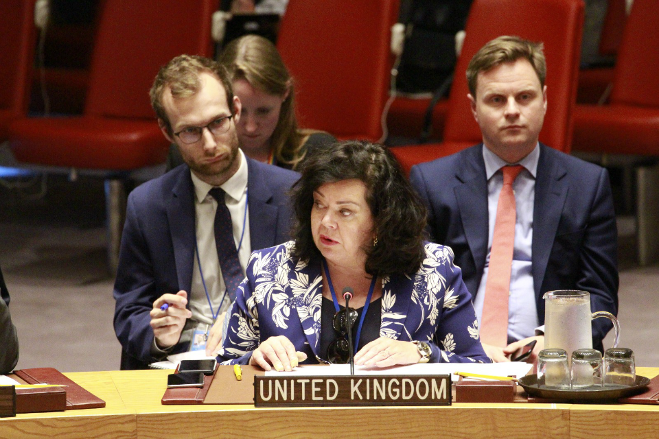 Ambassador Karen Pierce in the UN Security Council briefing on Burma and Bangladesh