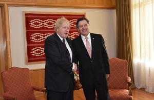 Foreign Secretary Boris Johnson and Chilean Foreign Minister Roberto Ampuero