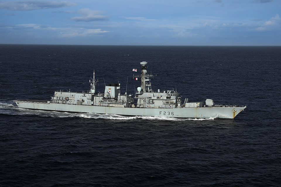 The Type 23 frigate HMS Montrose. Crown copyright.