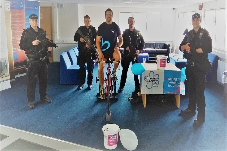 Hinkley Point officers cycle nearly 1,700 miles for Alzheimer’s Society