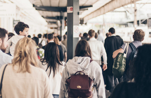 Passengers at Cambridge rail station.