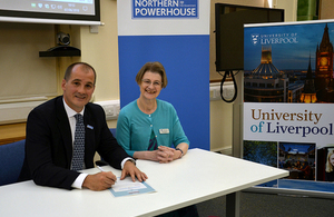 Jake Berry MP with Professor Dinah Birch, University of Liverpool Pro-Vice-Chancellor for Cultural Engagement