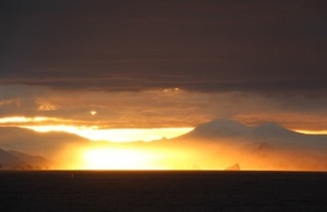 Sunset over the Antarctic