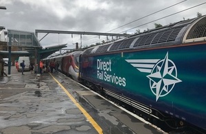 The DRS loco was called into action to assists the Virgin Trains Pendolino