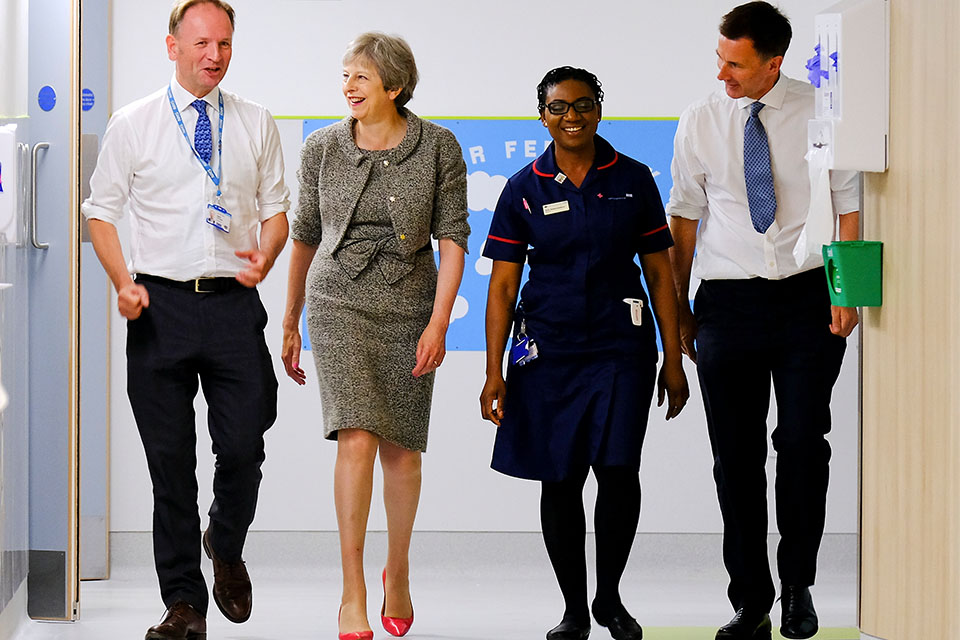 PM Theresa May visits a hospital