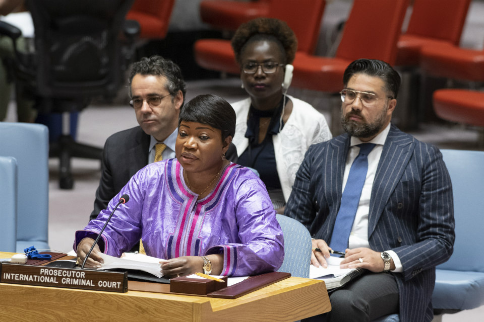 Fatou Bensouda, Chief Prosecutor for the International Criminal Court (ICC), briefs the Security Council on the situation in Sudan and South Sudan. (UN Photo)