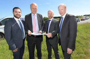 Image showing Secretary of State for Transport Chris Grayling, and Highways England project team