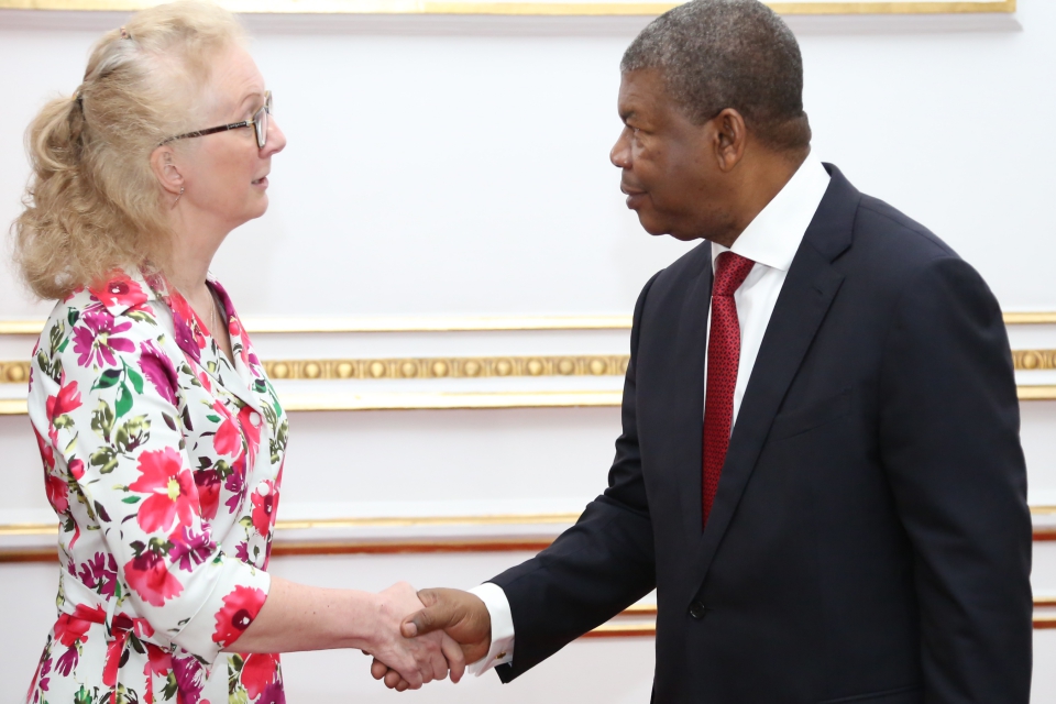 HMA Jessica Hand with Angola President, João Lourenço  