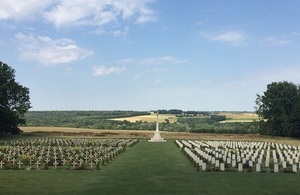 Soldiers' graves at Thiepval, France