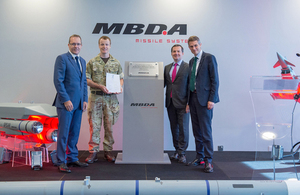 Defence Secretary Gavin Williamson unveiling a plaque at MBDA in Bolton