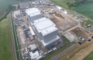 Aerial view of one of the 12 Magnox Ltd nuclear sites: Bradwell Essex