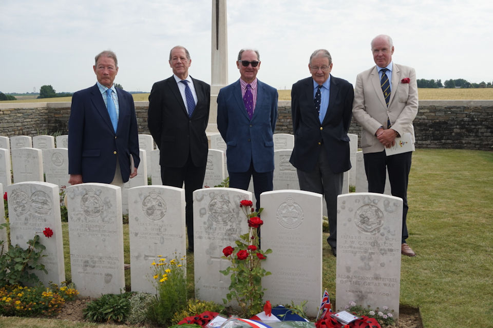 Five great nephews of Lieutenant Charles Stonehouse who attended today’s ceremony in France, Crown Copyright, All rights reserved