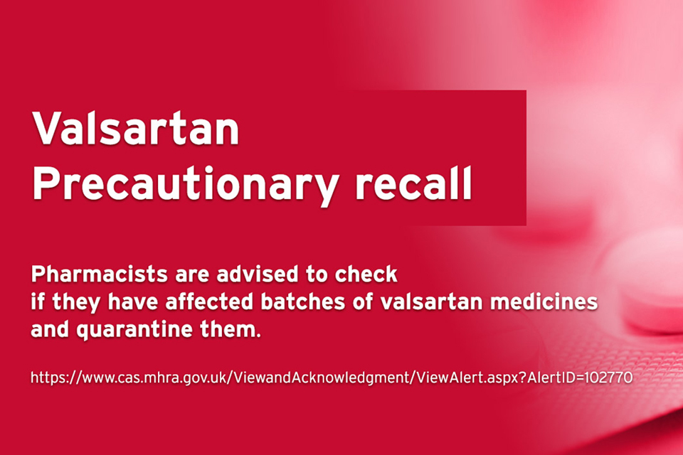 Blood pressure and heart medication recalled from Pharmacies