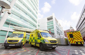 Ambulances parked outside UCLH