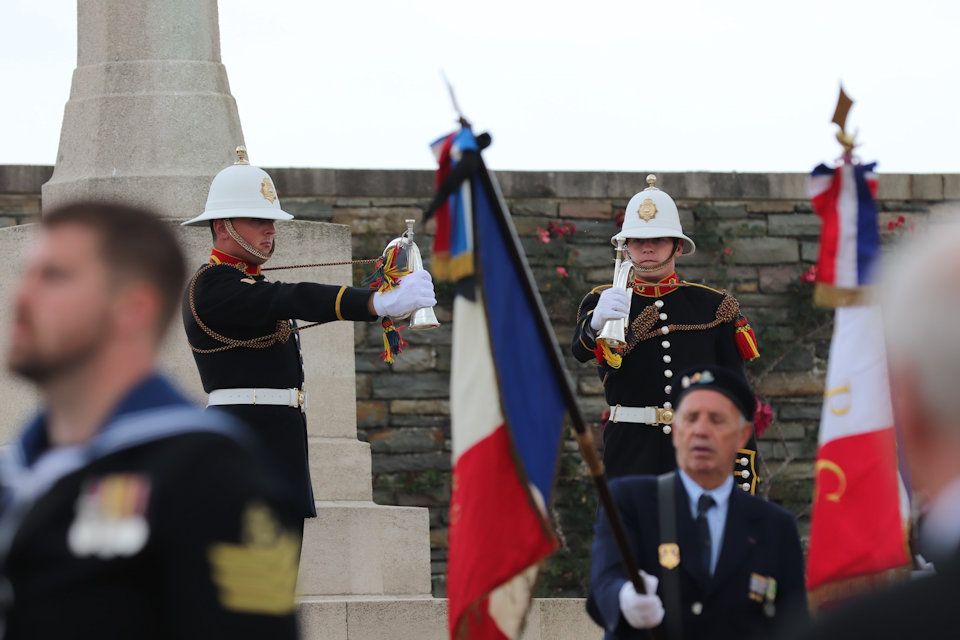 Two buglers from the Royal Navy played during the service, Crown Copyright, All rights reserved