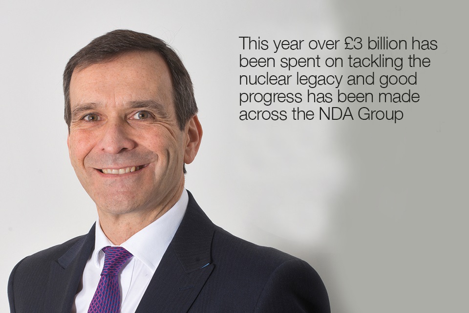 David Batters, Chief Financial Office: "This year over £3 billion has been spent on tackling the nuclear legacy and good progress has been made across the NDA Group"