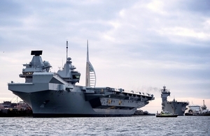 Queen Elizabeth carrier docked at Portsmouth