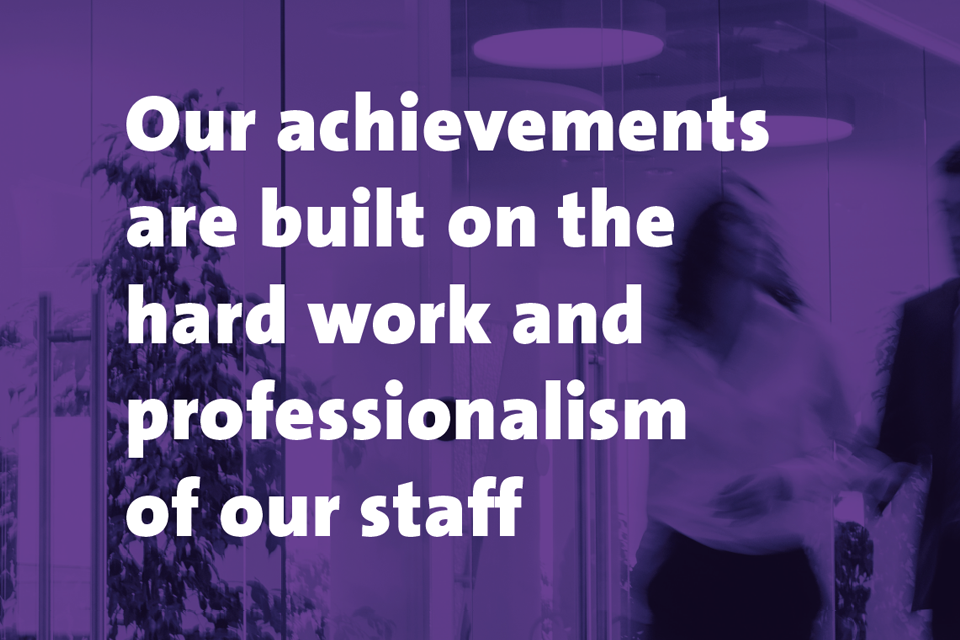 Our achievements are built on the hard work and professionalism of our staff 