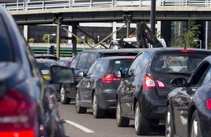 Cars queuing in central London