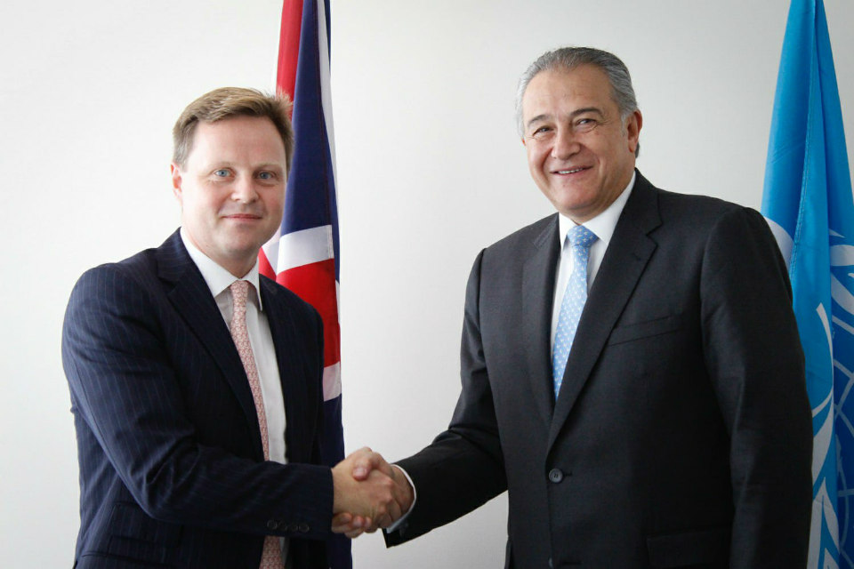 Charge d'Affaires Stephen Hickey with Colombian Vice President Naranjo