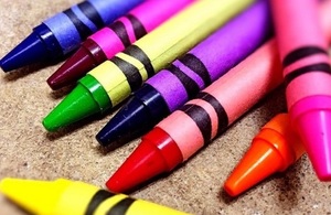 Coloured crayons