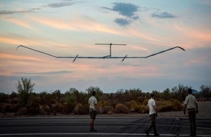 A Joint Forces Command High Altitude Pseudo-Satellite (HAPS) Operational Concept Demonstrator (OCD) aircraft.