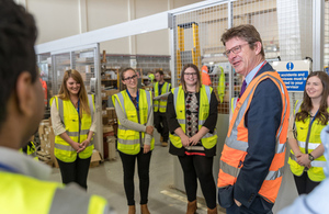 Greg Clark MP with apprentices and graduates at Dounreay