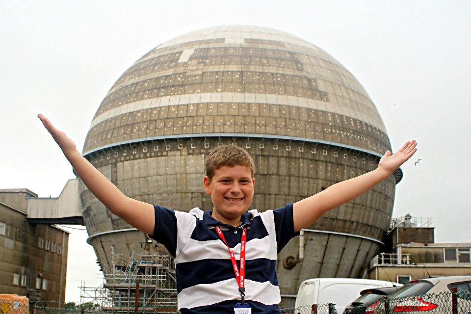 Samuel Boardman standing outside WAGR on his recent Sellafield visit.