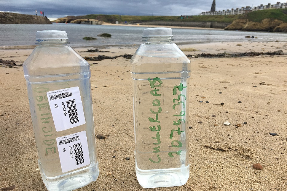 Image shows the samples collected at Cullercoats