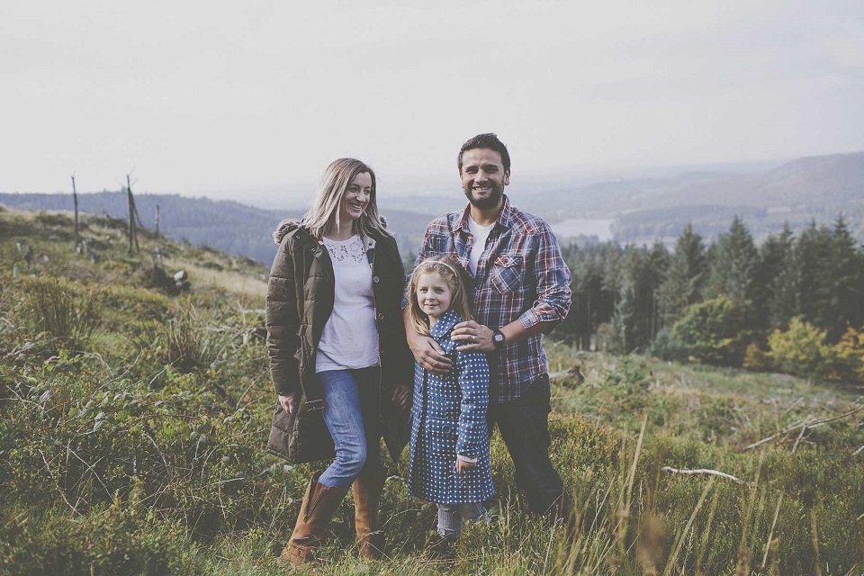 Picture of founders Karl and Lindsay Bond with their daughter. 