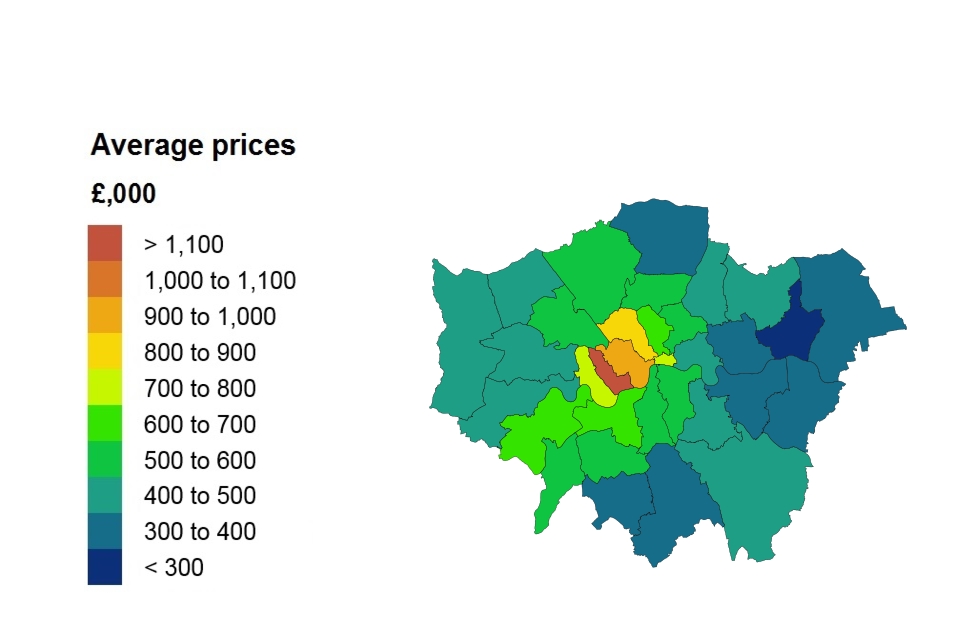 Average price by London borough July 2018