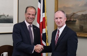 UK Trade Policy Minister George Hollingbery and Deputy US Trade Representative Jeffrey Gerrish