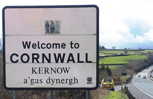 Image of Welcome to Cornwall sign