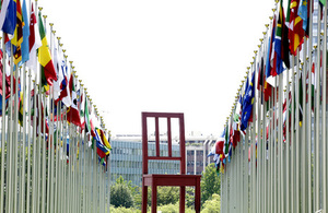 Flags & Chair at the UN in Geneva