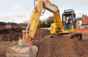 Photo of a digger on a building site