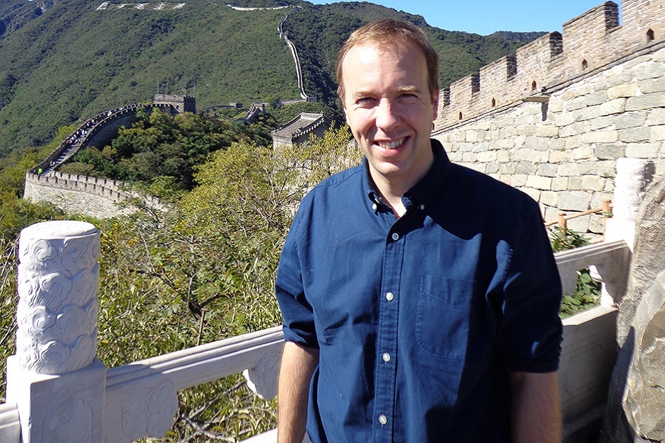 Matt Hancock visits China to promote co operation on healthcare innovation