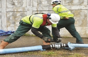 Environment Agency officers responding to floods