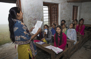 Girls in a classroom in Nepal