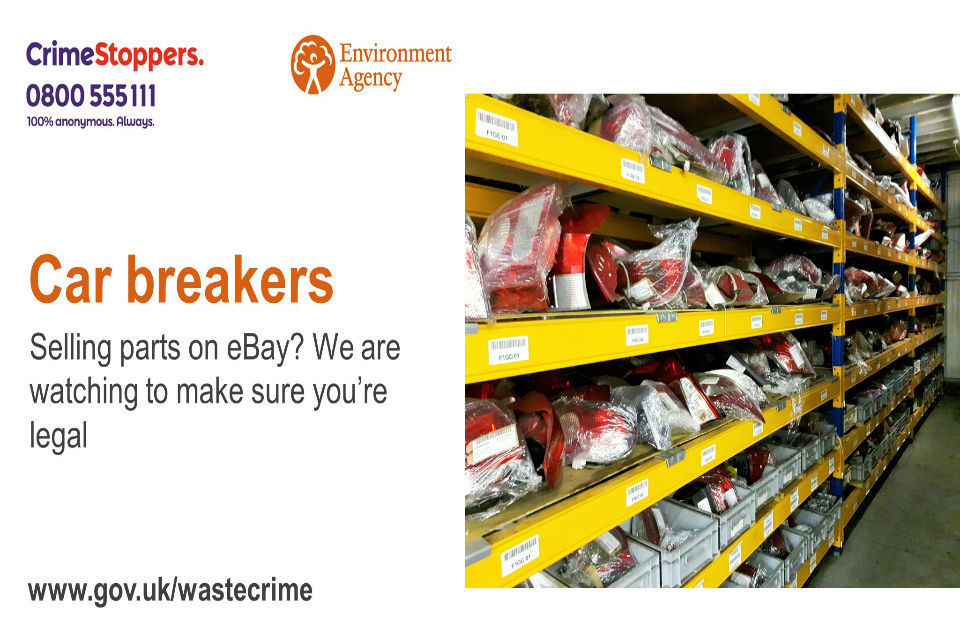 Environment Agency joins forces with eBay to stop illegal vehicle breakers